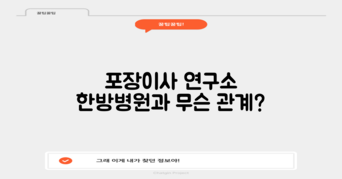 포장이사 연구소, 한방병원과 무슨 관련?