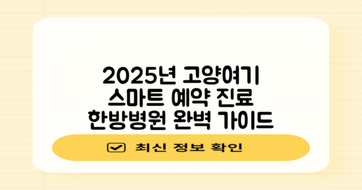 2025년 고양여기한방병원: 스마트한 예약 시스템과 진료 정보 완벽 가이드