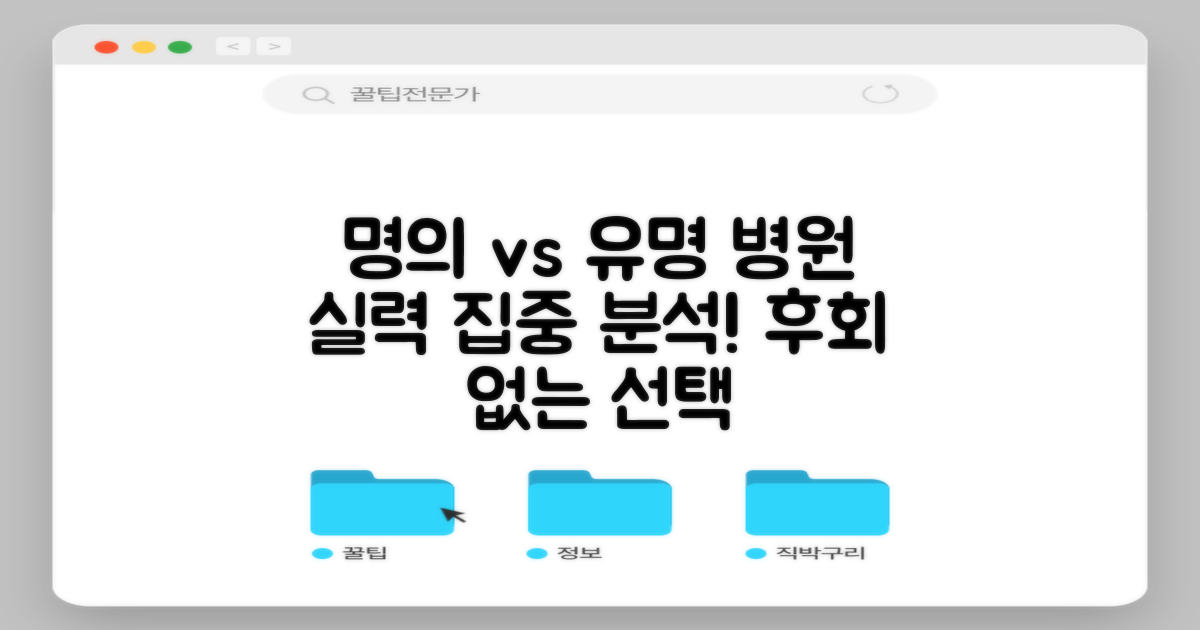 전문의/유명한곳: 실력 비교 분석