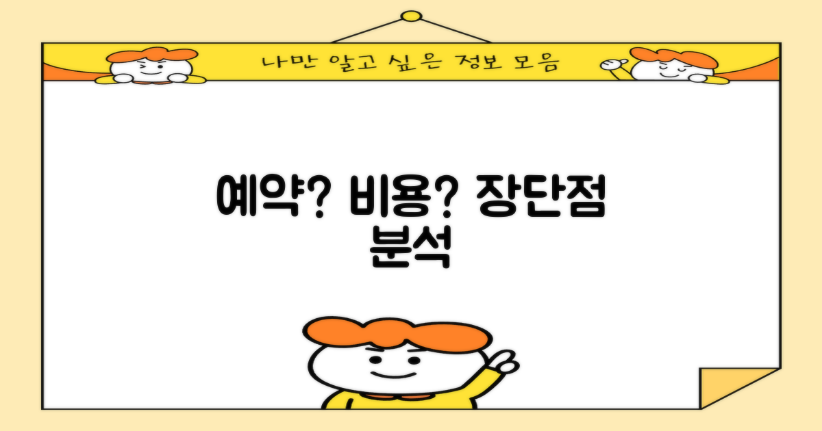 예약/비용: 장점과 단점