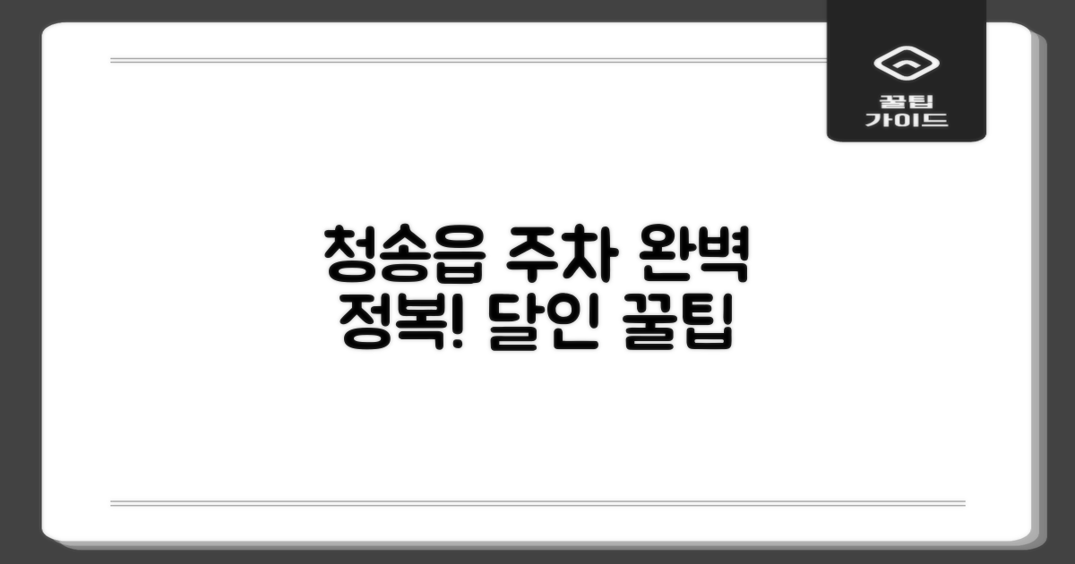 이제 청송읍 주차 달인이 되세요!