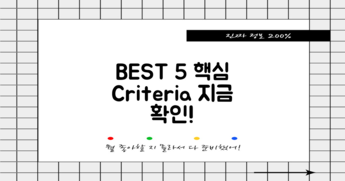 BEST 5 선정 기준은 뭔가요?