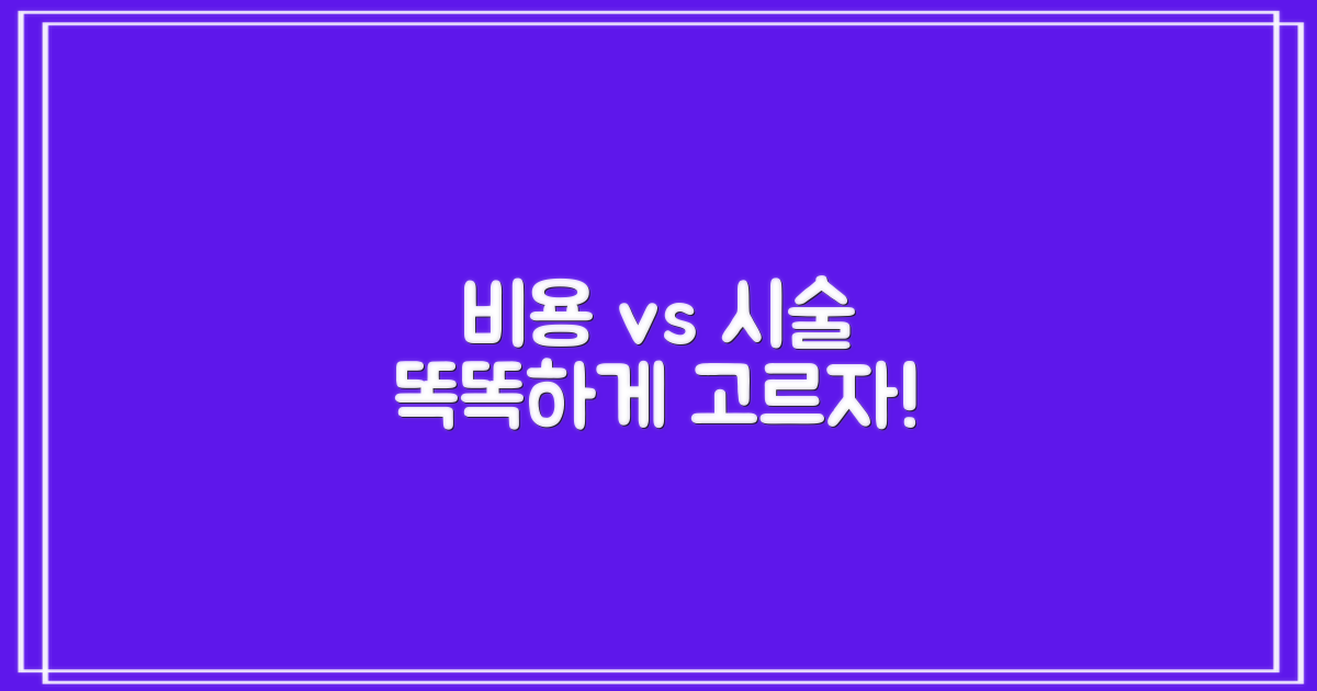 비용 vs 시술: 현명한 선택
