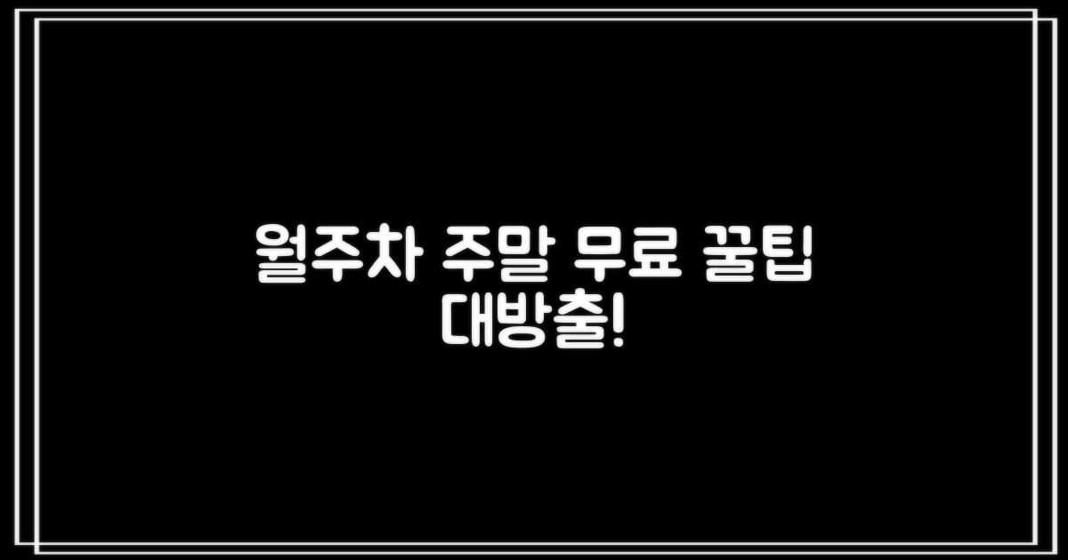 월주차 & 주말 무료 꿀팁