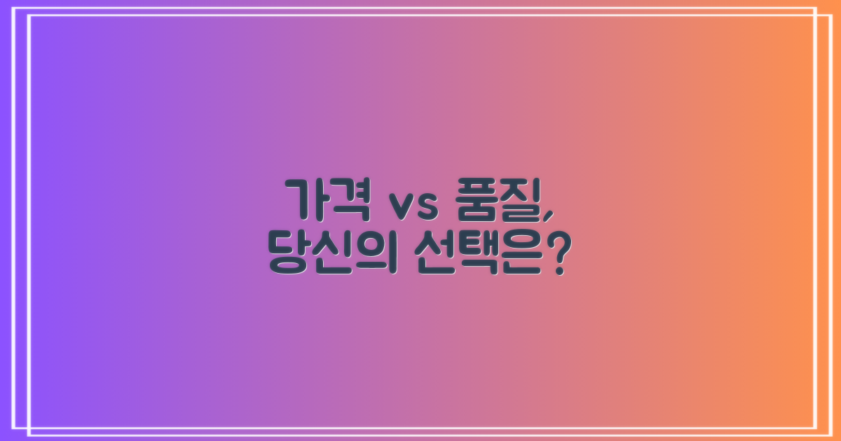 가격 vs. 품질 딜레마