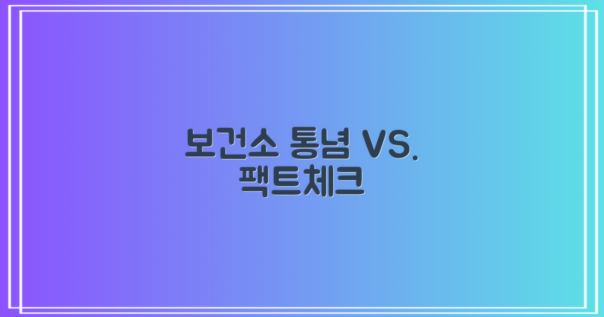 통념 vs. 보건소 실제